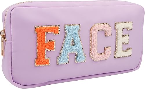 Bolsa de maquillaje de felpilla con cremallera, organizador de viaje de nailon impermeable, bolsa de cosméticos para mujeres, niñas y niños, lindas