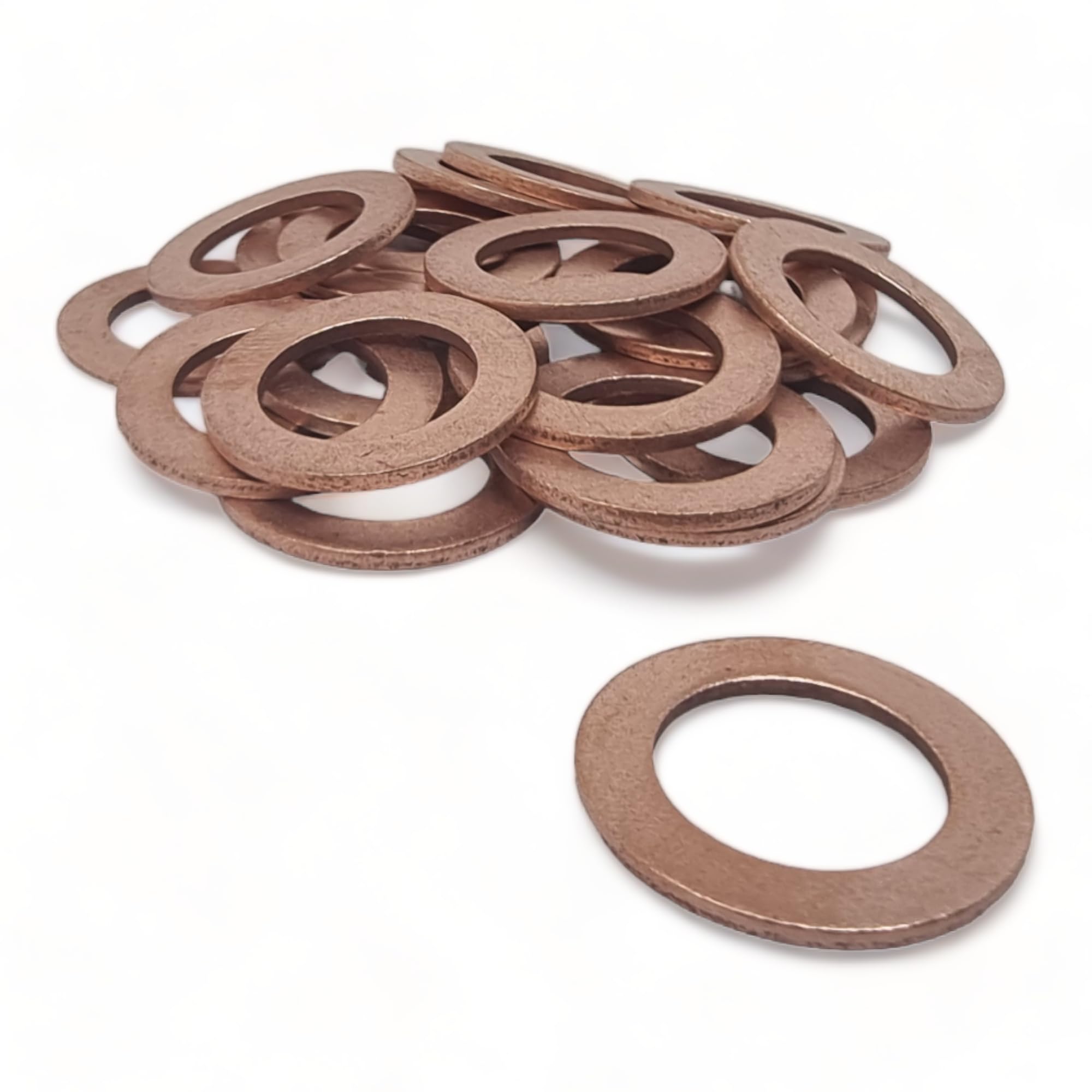 25 Pack of (17mm x 23mm x 1.5mm) Copper Sealing Washers - Metric Flat Gasket Sump Plug Washer