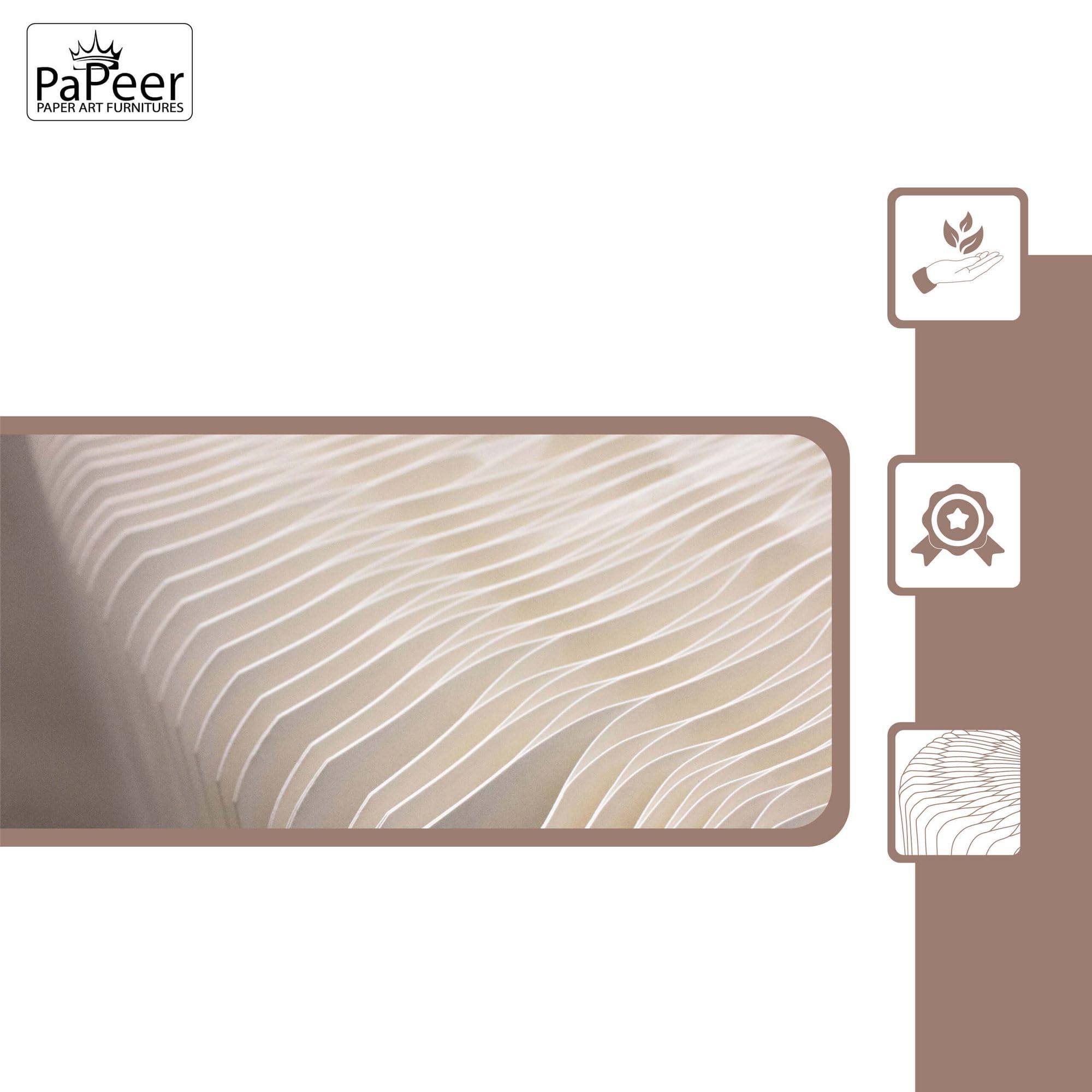 Banc Pliable en Papier Blanc 200cm 30cm