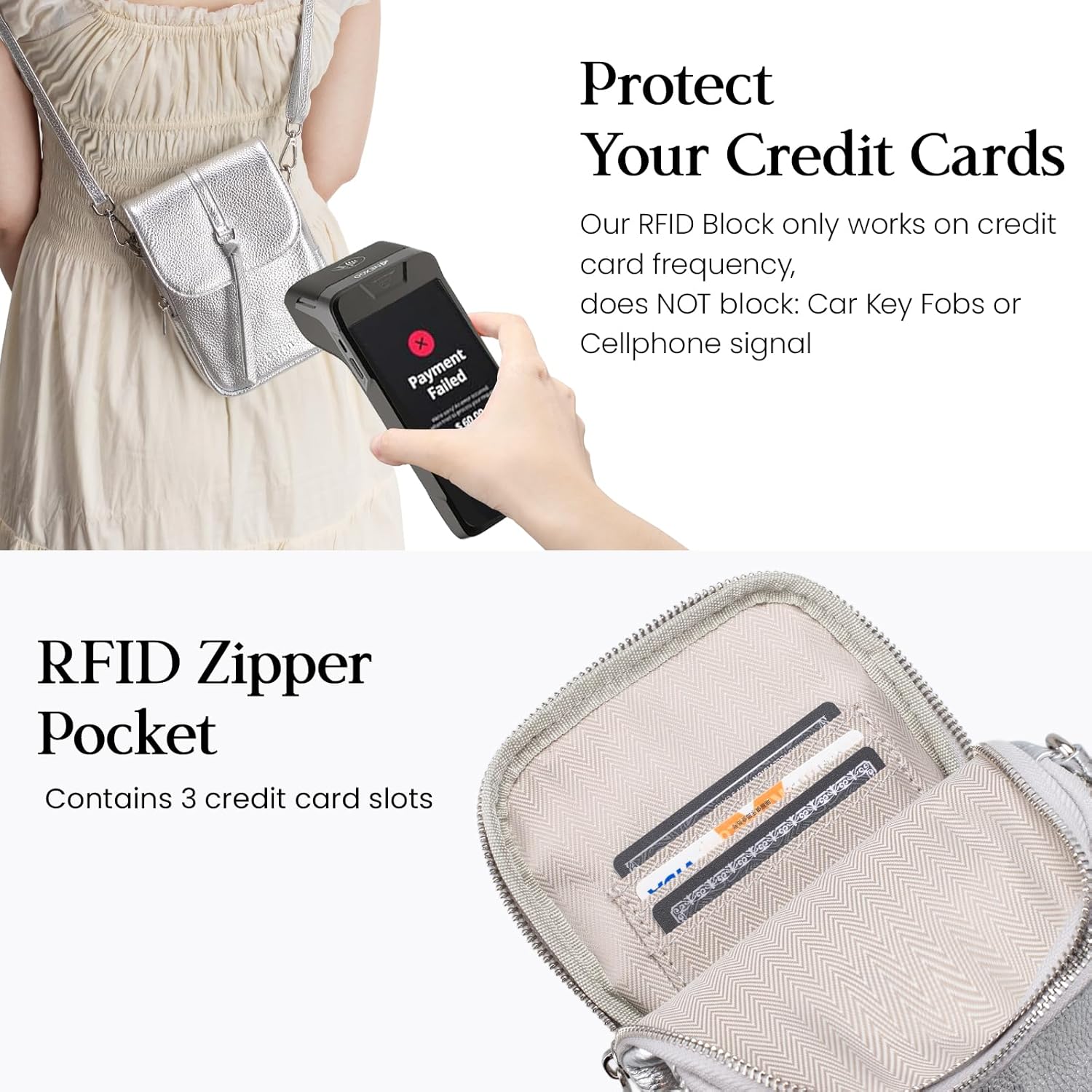 befen Genuine Leather Small Crossbody Bags for Women, Multi Pocket Cell Phone Crossbody Purse with RFID Blocking Card Slots - Image 2