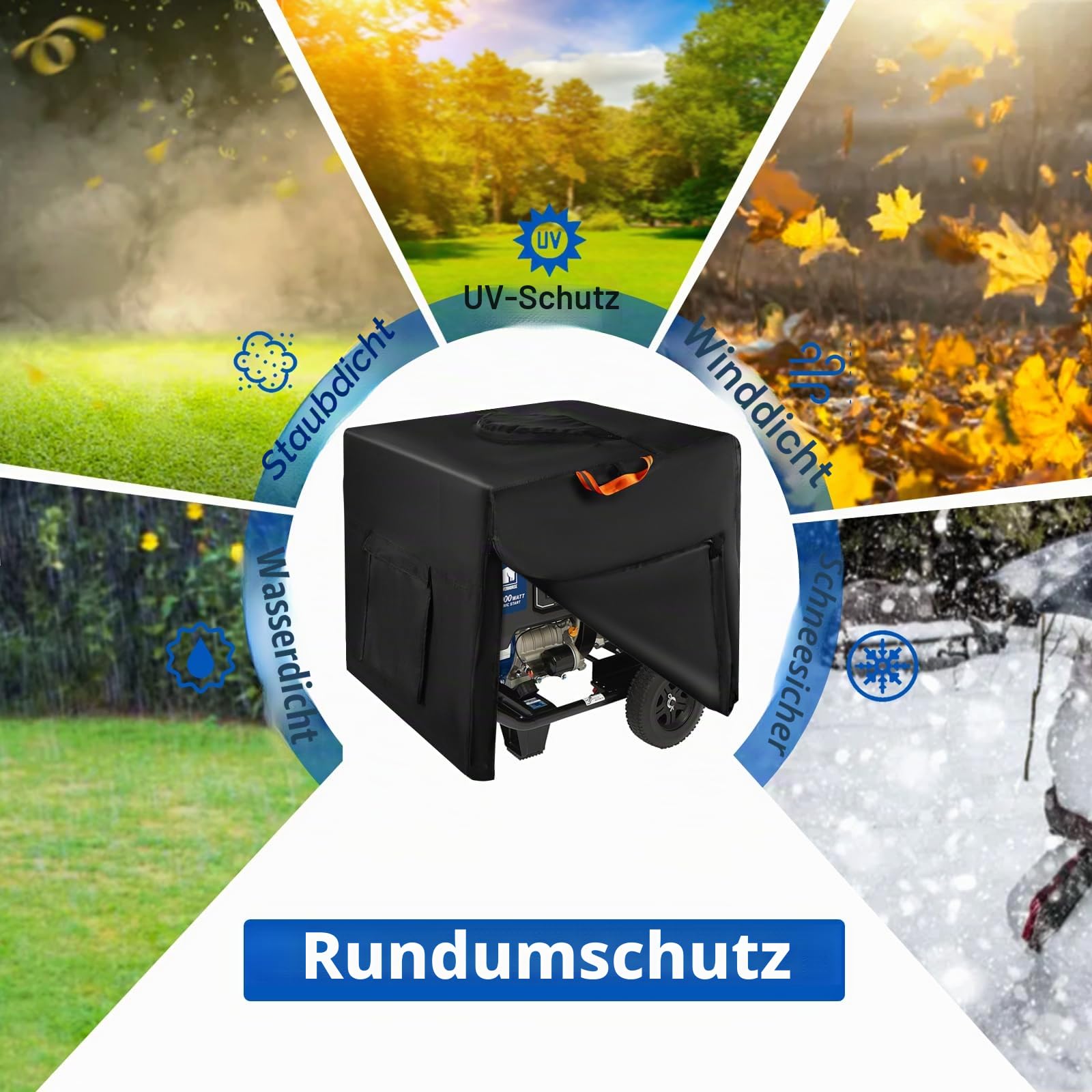 800D Oxford Wasserdichte Generator Abdeckung für den Außenbereich, Outdoor Garden Patio Universell Generatoren Staubschutzhülle passend für die meisten Generatoren 3000-5000 Watt (80 x 60 x 60 cm)