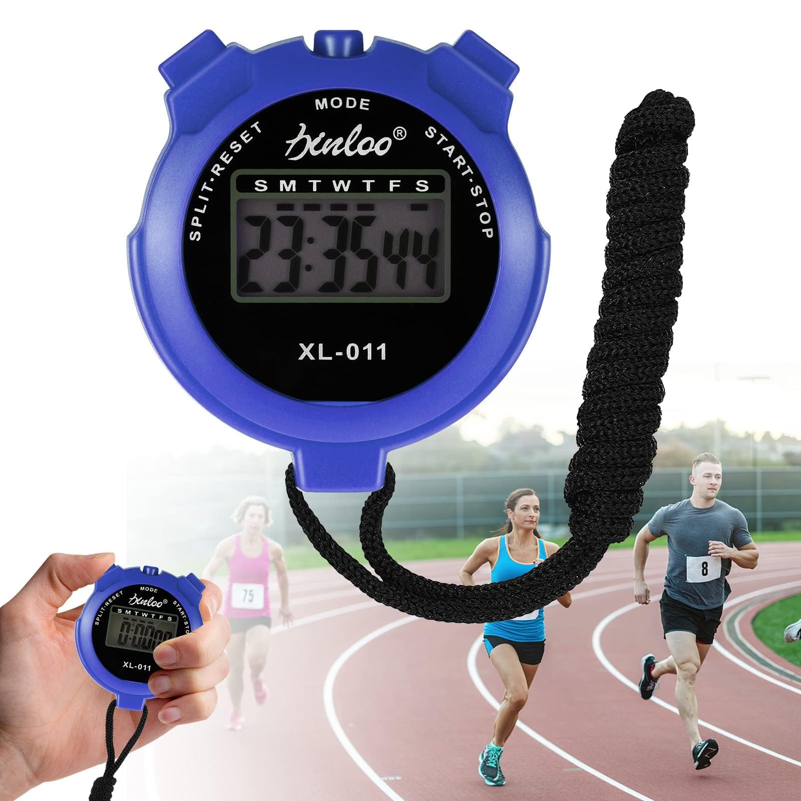 Sports Stopwatch Digital Stopwatch Stopwatch with Whistle Stopwatch Sport Digital Simple Stopwatch Large Portable Chronograph Timer Stopwatch Alarm Clock Digital Stopwatch for Sports Training (Blue)-image-27