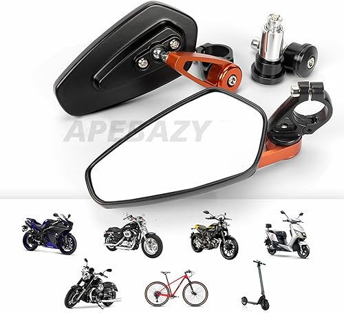 Miniatura 6 de Espejos traseros de extremo de barra de 78 de pulgada de 0.866 in, accesorios de motocicleta, scooters, retrovisor, retrovisor, espejos