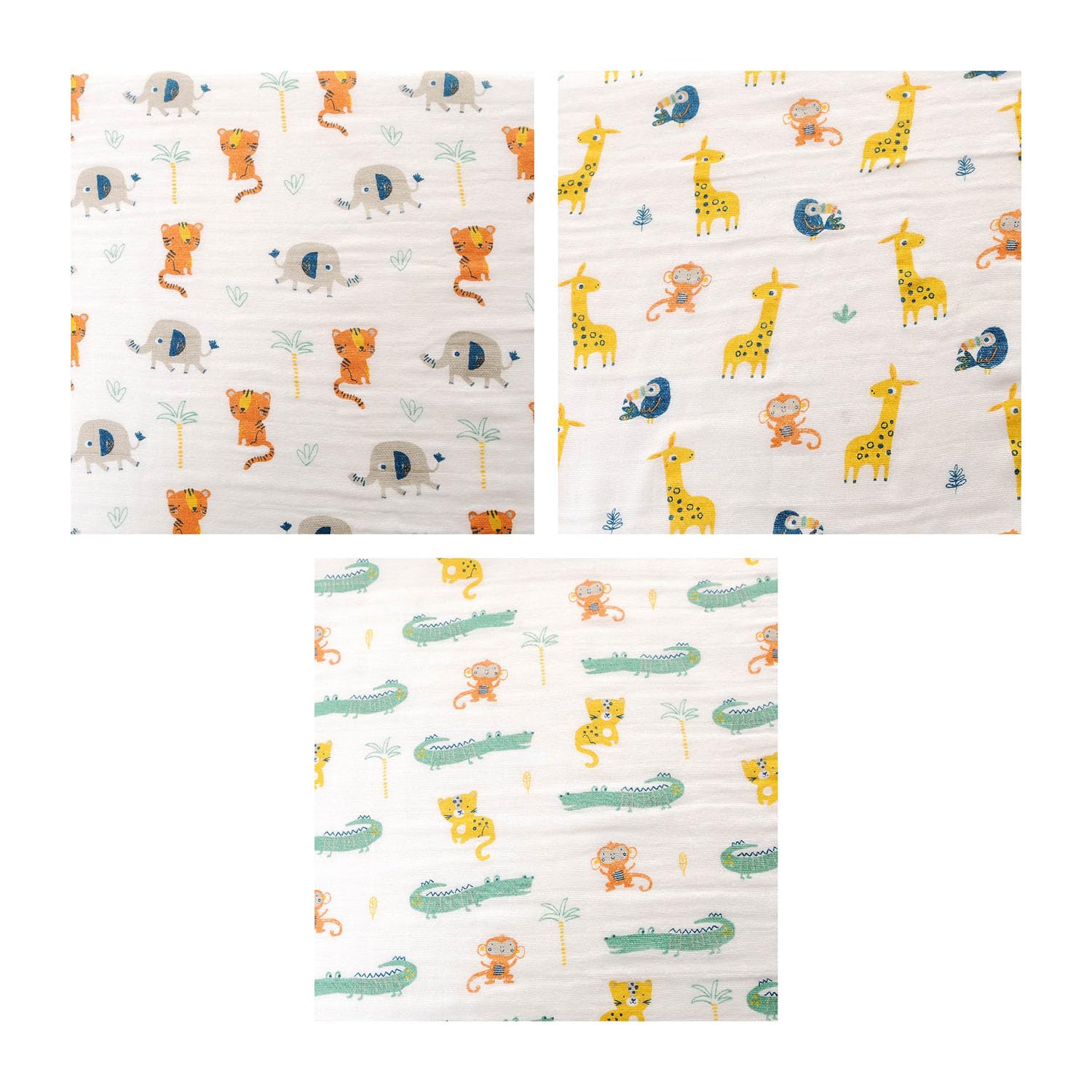 Ziggle Muslin Cloths for Baby Luxury Large Muslin Squares 70x70, Savanna Animals