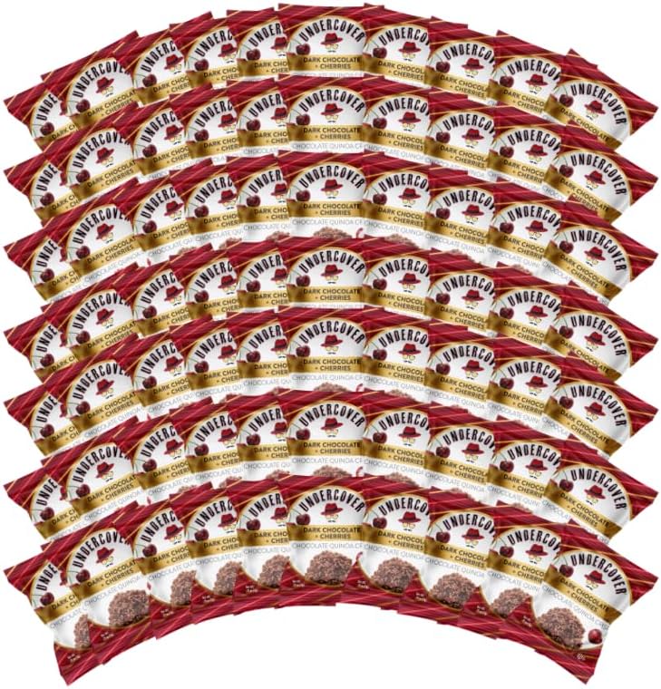 Undercover Chocolate Quinoa Crisps - Dark Chocolate + Cherries | 70-Count, Individually Wrapped Crisps | Gluten Free, Nut-Free, Allergen Friendly, Kosher, Plant-Based