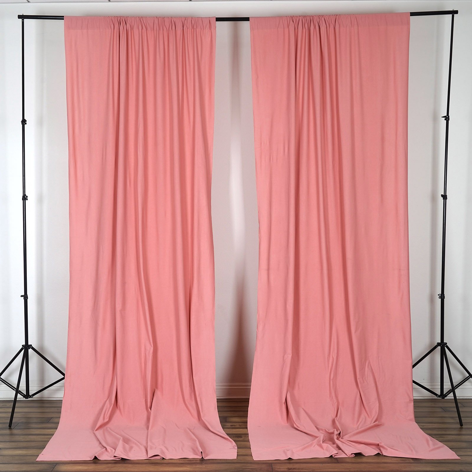 BalsaCircle 10 ft x 10 ft Rose Quartz Pink Polyester Photography Backdrop Drapes Curtains Panels - Wedding Decorations Home Party Reception Supplies
