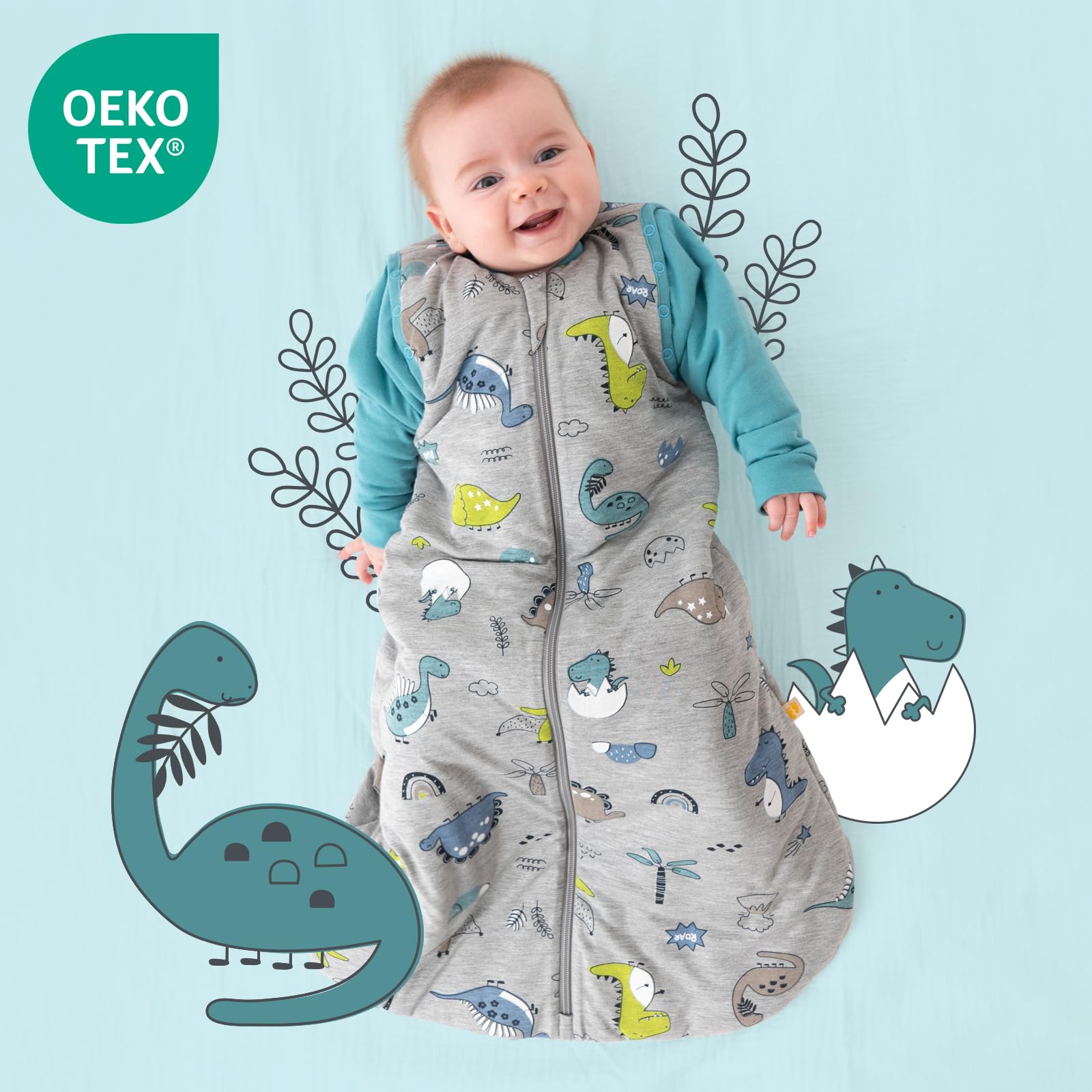 schlummersack Baby Kinder Schlafsack Ganzjahr | annehmbare Ärmel, gefüttert, Ganzjahresschlafsack, 2.5 Tog