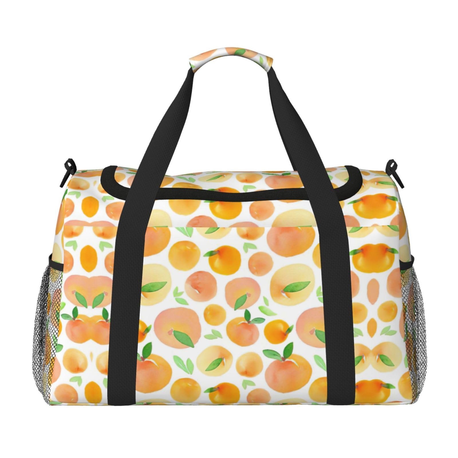Sac de voyage imprimé pêche noir avec grands compartiments de rangement - 8