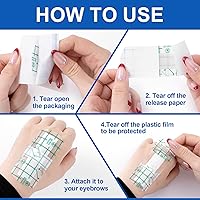 Vista 3 de 15 piezas de protección desechable para cejas, protector de ojos de ducha impermeable de plástico, película protectora suave transparente para baño