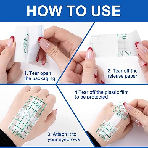 Miniatura 3 de 15 piezas de protección desechable para cejas, protector de ojos de ducha impermeable de plástico, película protectora suave transparente para baño,