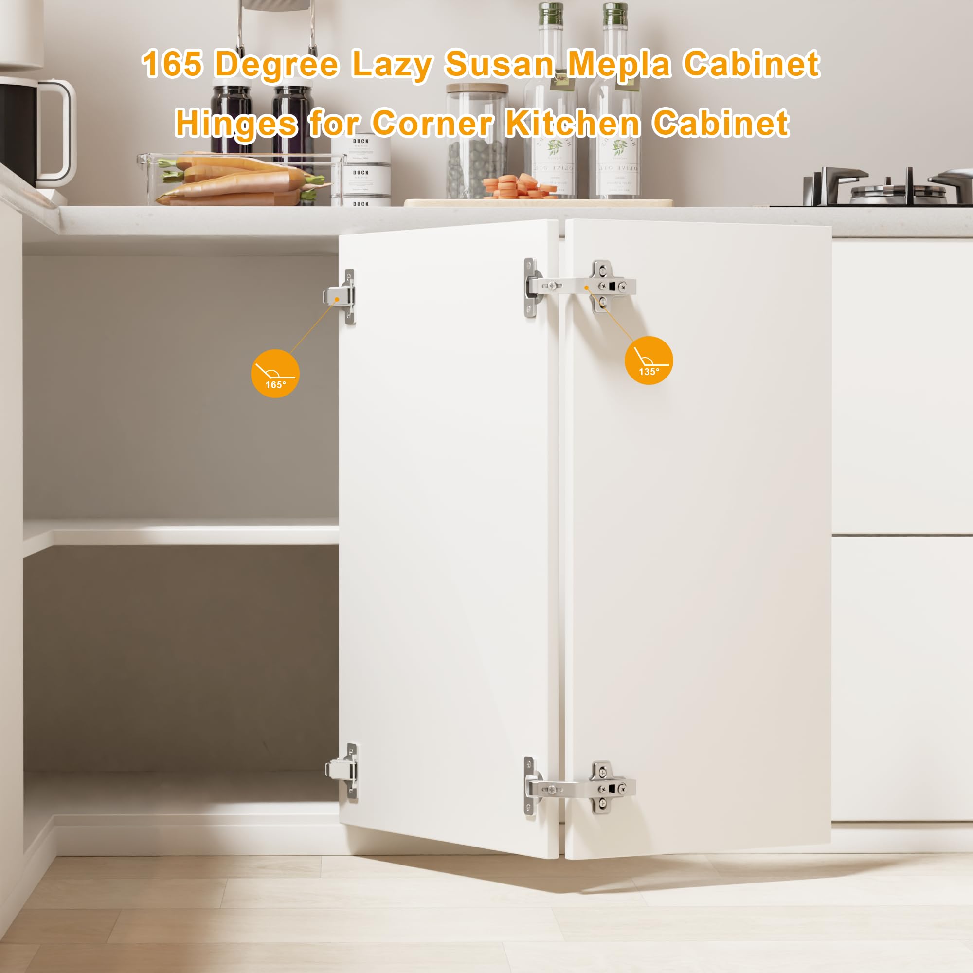 2-Pack 165 Degree Lazy Susan Hinges 50% Faster Install — Amazon image 7