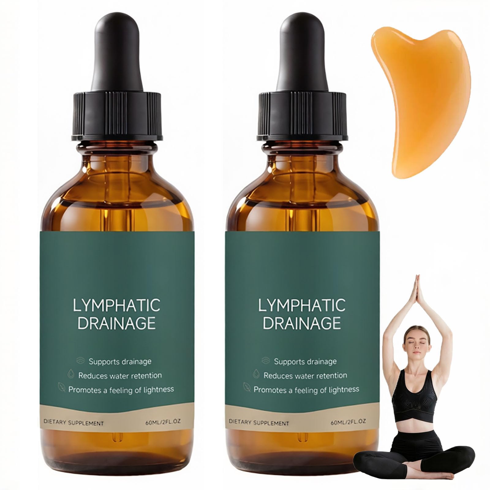 Zynea Lymphdrainage Tropfen, Lymphatic Drainage Tropfen, Unterstützung des Wasserhaushalts, Natürliche Inhaltsstoffe, für Männer und Frauen, 2pcs