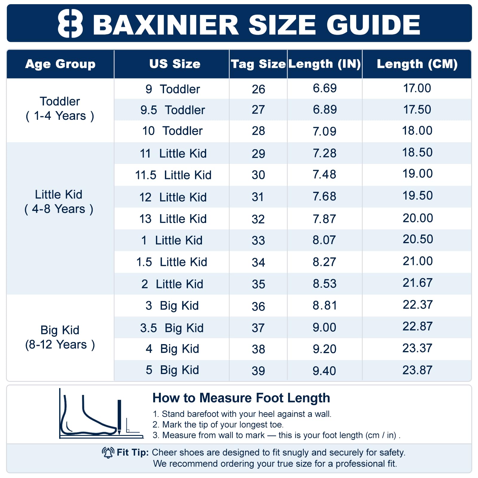 BAXINIER Girls White Cheerleading Dance Shoes Breathable Youth Cheer Competition Sneakers Athletic Training Tennis Shoes