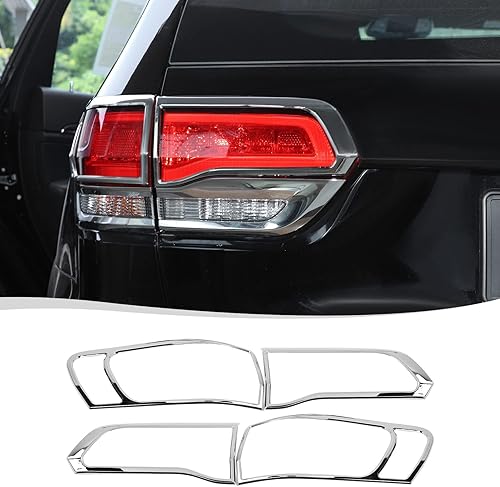 Voodonala Cubierta de lámpara trasera cromada para Grand Cherokee para Jeep Grand Cherokee 2014-2021 (cromado, 4 piezasjuego)