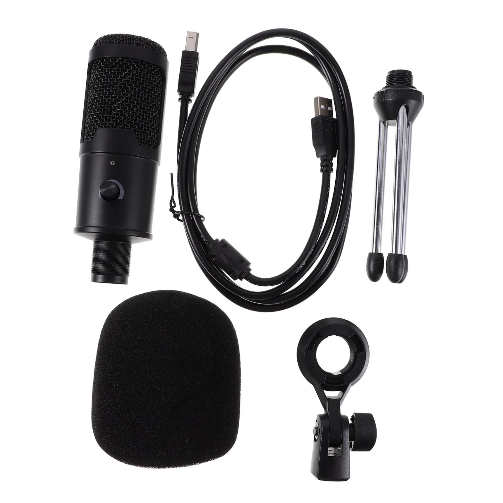Toyvian USB Kondensatormikrofon Abs Material und Halterung mit Nierencharakteristik Zufälliger Stil Geeignet für Aufnahme Gaming und Videokonferenzen Am Laptop