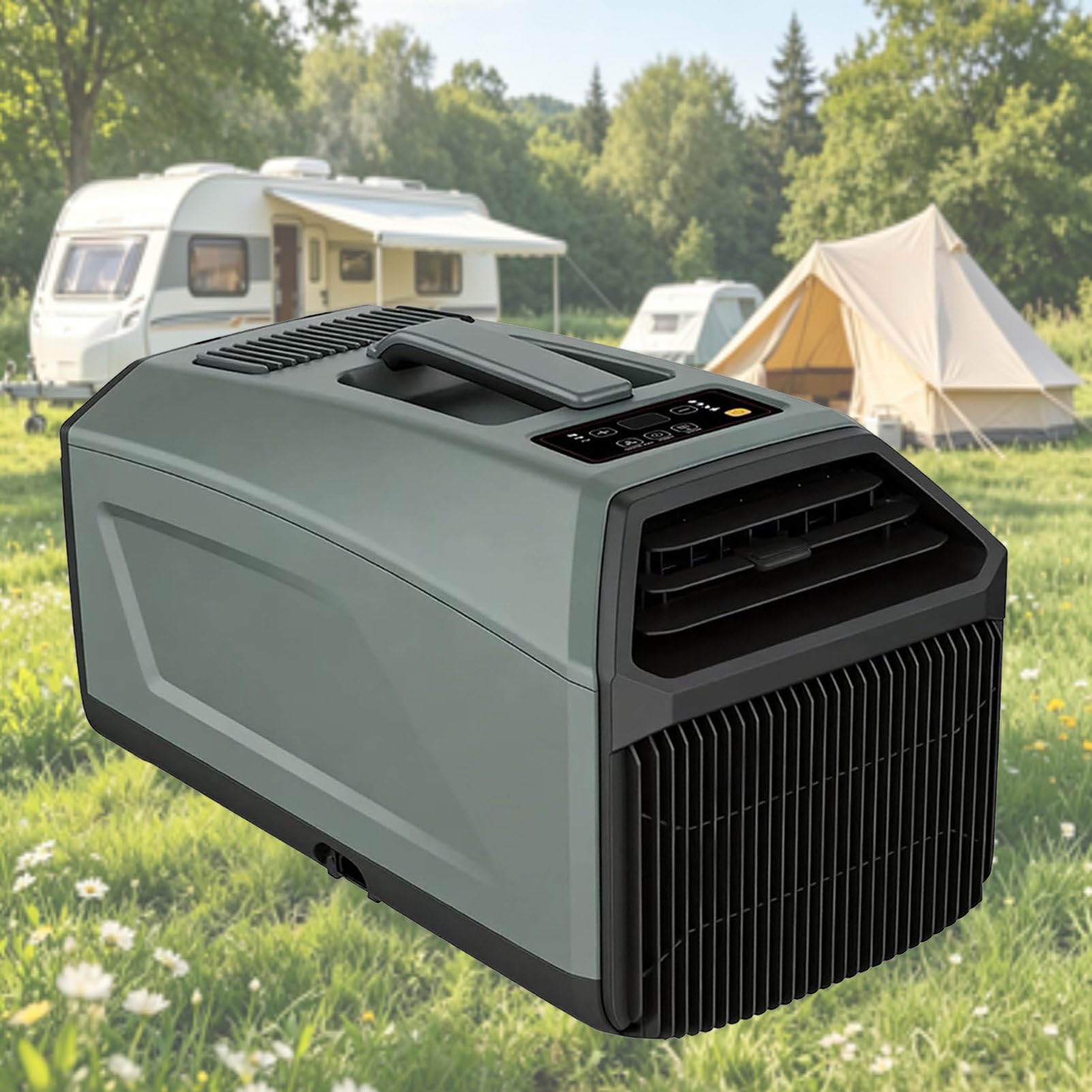 Pvxa Camping Air Conditioner 5100BTU, Portable Air Conditioners for Small Rooms, Mini Portable Air Conditioner for Car, Compressor Refrigeration, for Garage and Pet Green-1300W