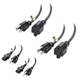 Cable Matters 2-Pack UL Listed 13 Amps 3 Prong Power Cord& 16 AWG Heavy Duty Power Extension Cord 10 ft