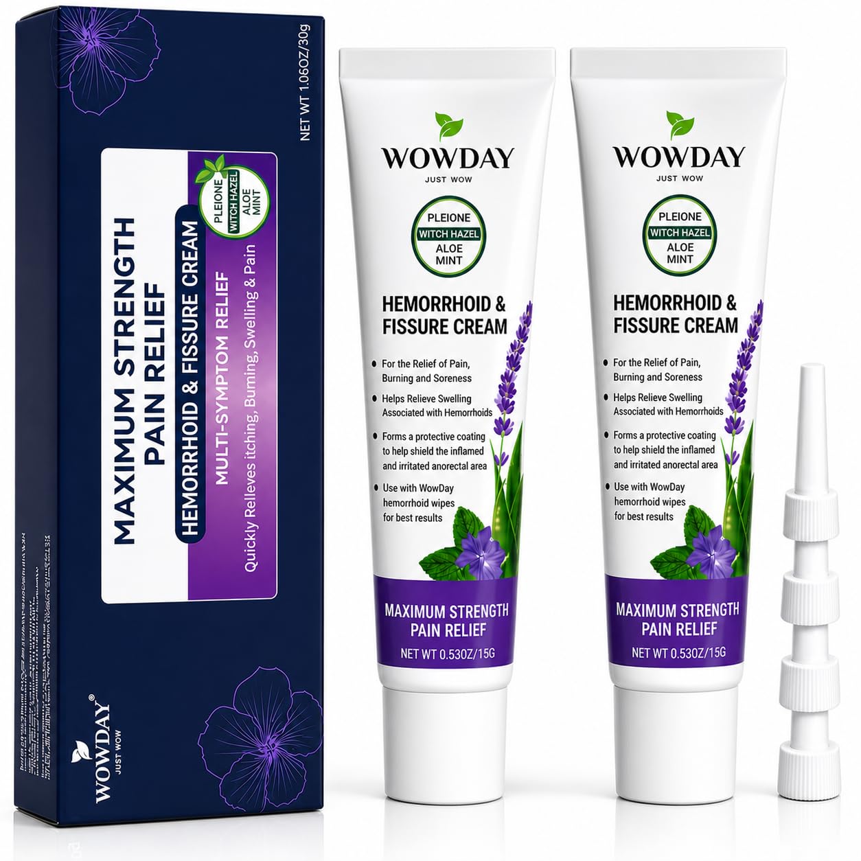 Hämorrhoiden Creme mit Hamamelis - Maximale Stärke Hämorrhoiden und Analfissurencreme - Äußere und Innere Hämorrhoiden Behandlung zur Linderung von Verbrennungsschmerzen und Juckreiz Salbe