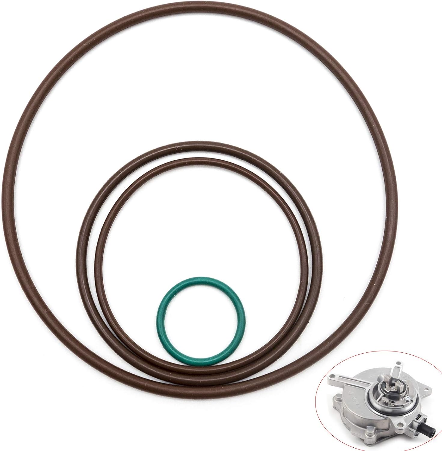 Vacuum Brake Pump Seals Rebuild Kit 2005-2008 For Audi TT A3 A4 Quattro VW Jetta GTI GLI Passat 2.0T FSI MKv, B6, 8P, B7 Gasket O-Ring