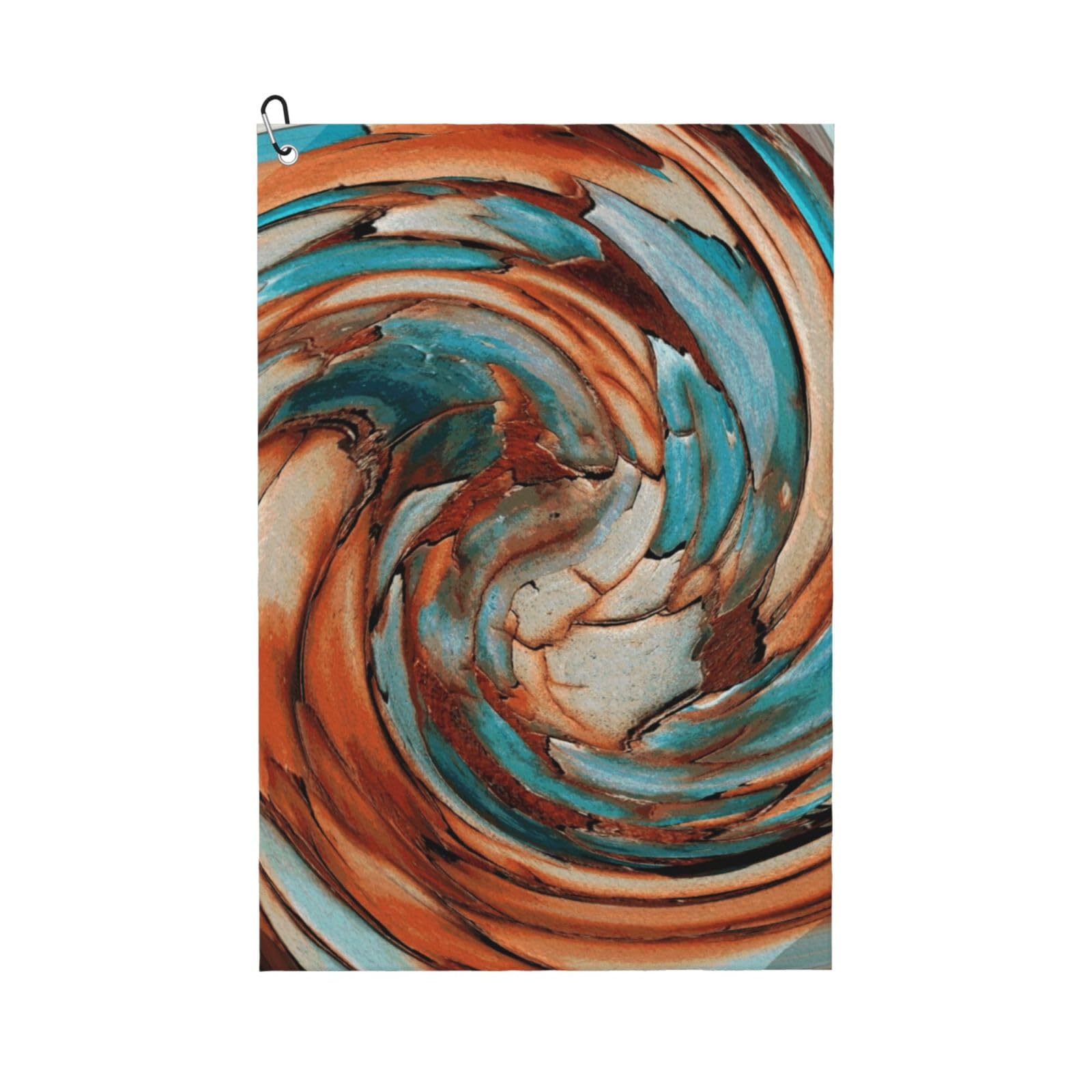 Hnnkloy Rust Blue Abstract Art, 16x24 in Portable Waffle Golf Towels with Carabiner Clip for Golf Bag