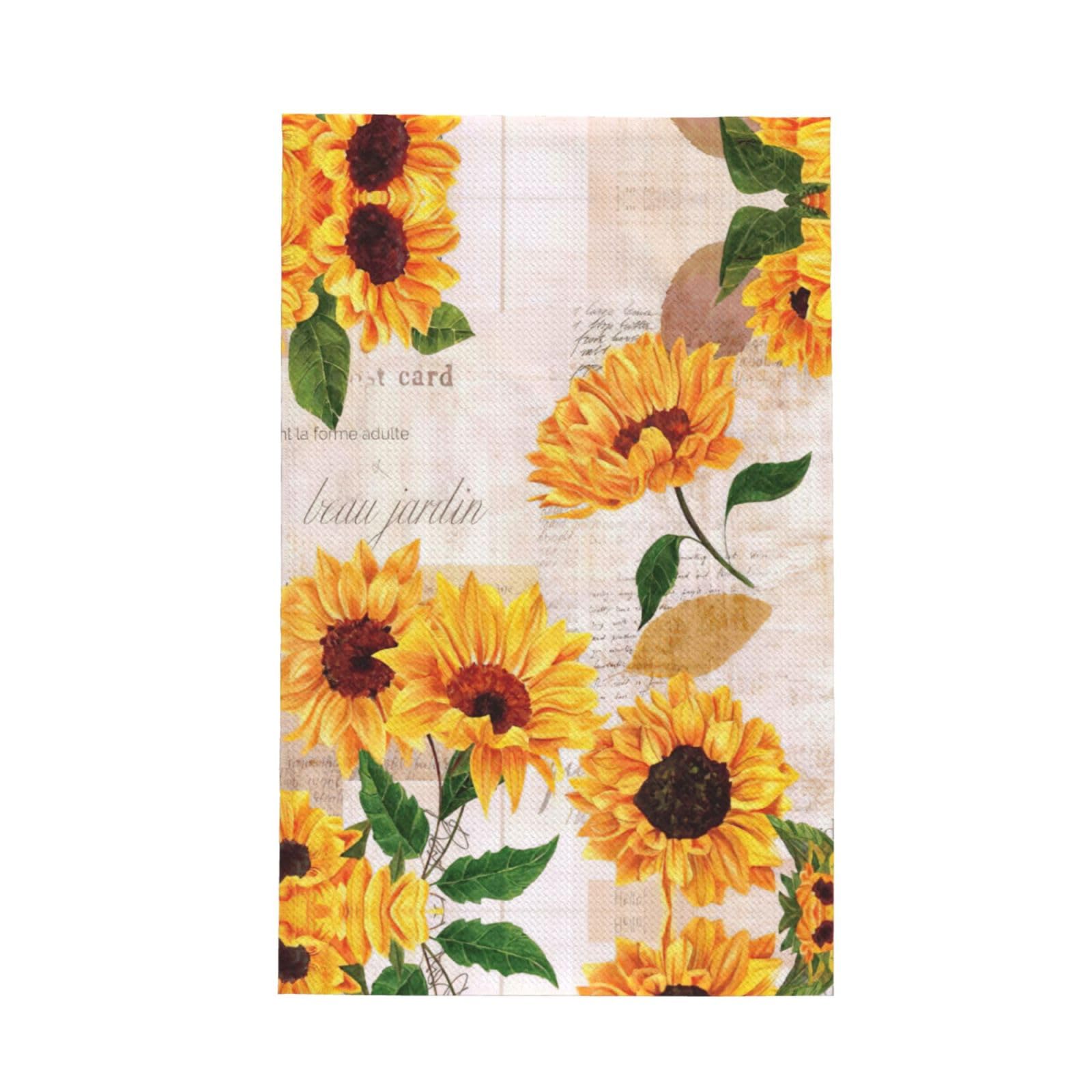 XXahnbm Sunflower Print Waffle Kitchen Towel,Absorbent Hand Towel