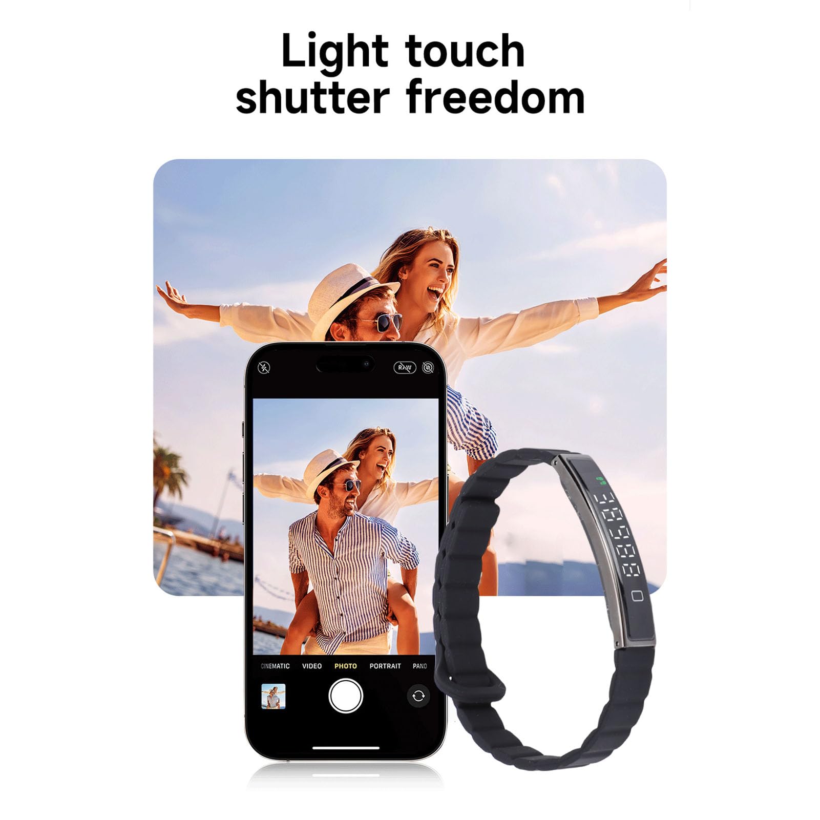 Annadue Bracelet Connecté Intelligent, Tracker d'Activité Fitness avec Compteur de Pas, Étanche, Prise de Photos à Distance, Noir