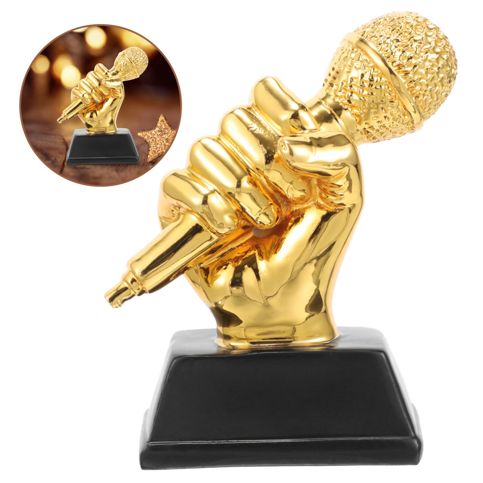 BESPORTBLE Mikrofon-Trophäe Karaoke Preistrophäe für Erwachsene Mikrofon- lustige Trophäe für Erwachsene Singen Award musikgeschenke mikrofone Trophäen vergeben Mikrofonskulptur Harz