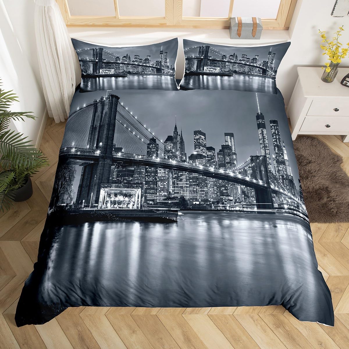Housse de couette New York Brooklyn 2 pièces pour lit enfant avec sa taie d'oreiller