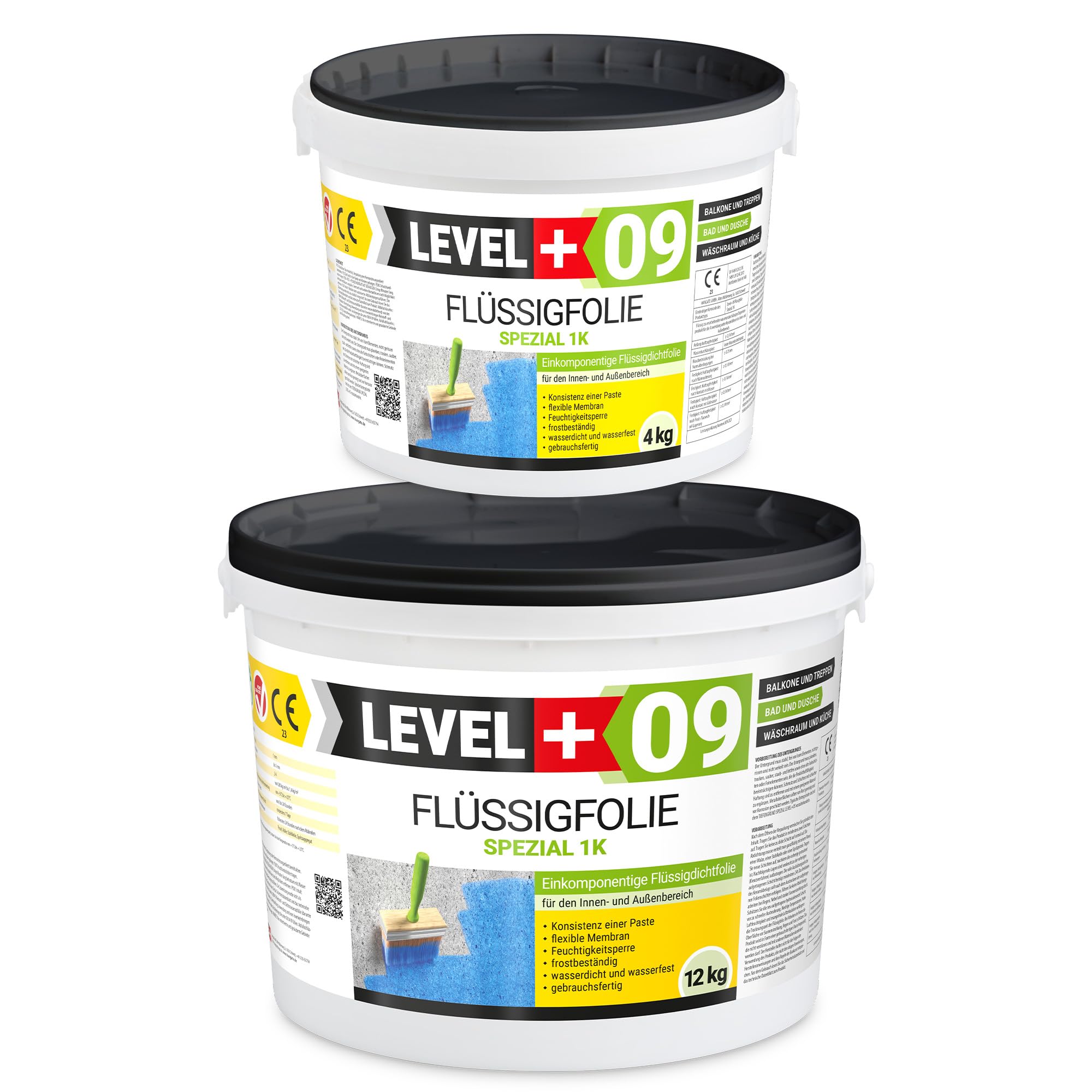 Dicht-Set 25 Kg Flüssigfolie, 4 Innenecken, 4 Wandmanschetten, 25m Dichtband, Tiefengrund 5 L Balkonabdichtung Terrasse Bad Dusche SET70 Dicht-Set 25 Kg Flüssigfolie, 4 Innenecken, 4 Wandmanschetten, 25m Dichtband, Tiefengrund 5 L Balkonabdichtung Terrasse Bad Dusche SET70