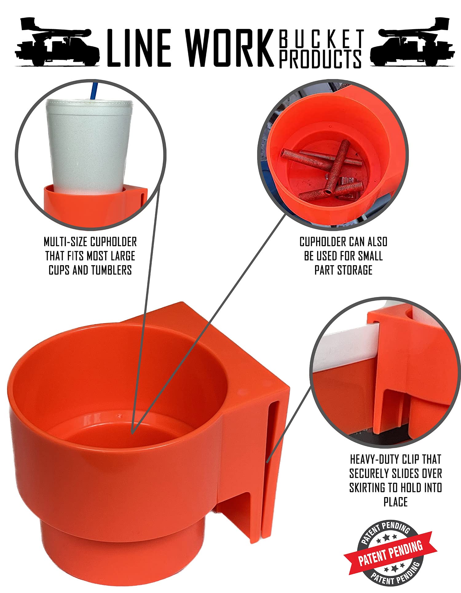 Clip Cup Drink Holder for Bucket Trucks, Aerial Industries, Lineman - Bucket Truck Small Part Holder & Organizer Tray.