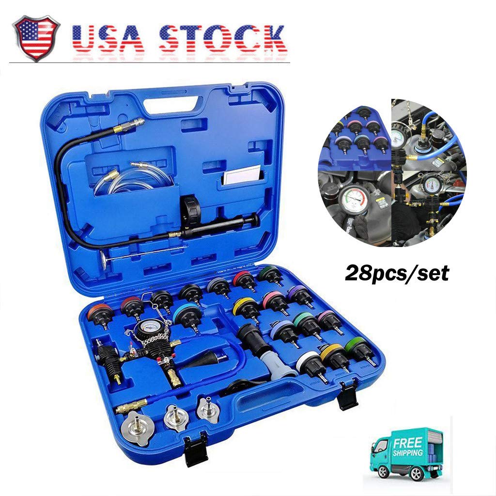 Buy 28 PCS Universal Radiator Pressure Tester Leak Checker Kit,Coolant