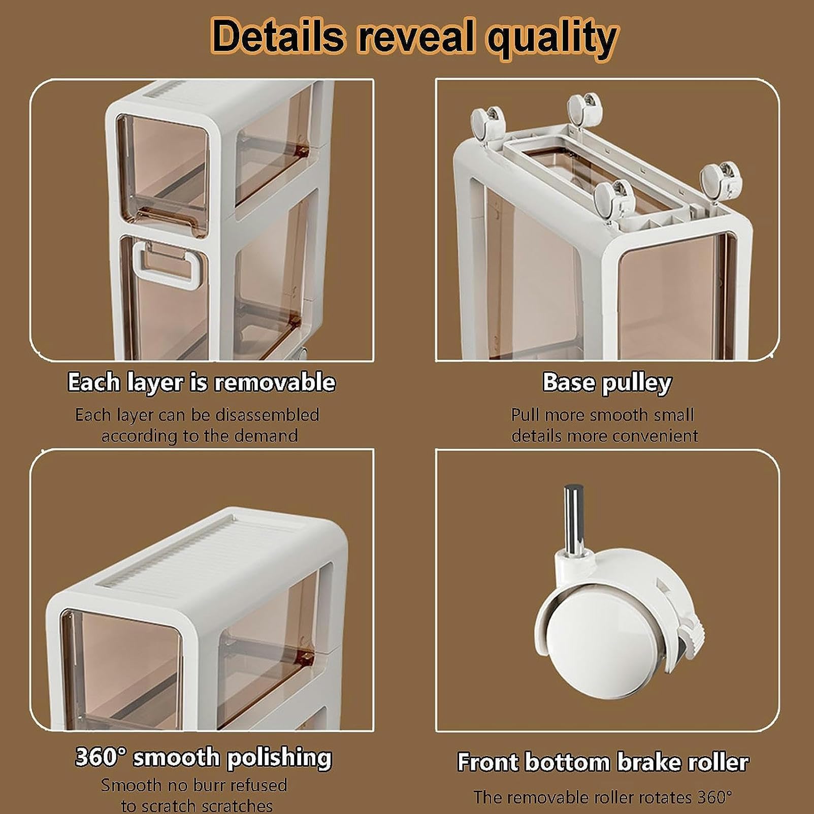 Gabinete de piso para baño con cajones apilables, gabinete de almacenamiento móvil de 2/3/4/5 cajones, organizador de gabinete de piso para baño pequeño con ruedas, Gabin