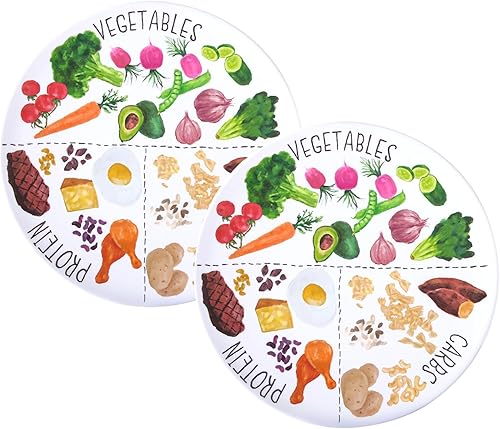 Miniatura 8 de Viynran Placa de control de porciones para una alimentación equilibrada, plato de nutrición saludable para adultos y adolescentes, separadores de