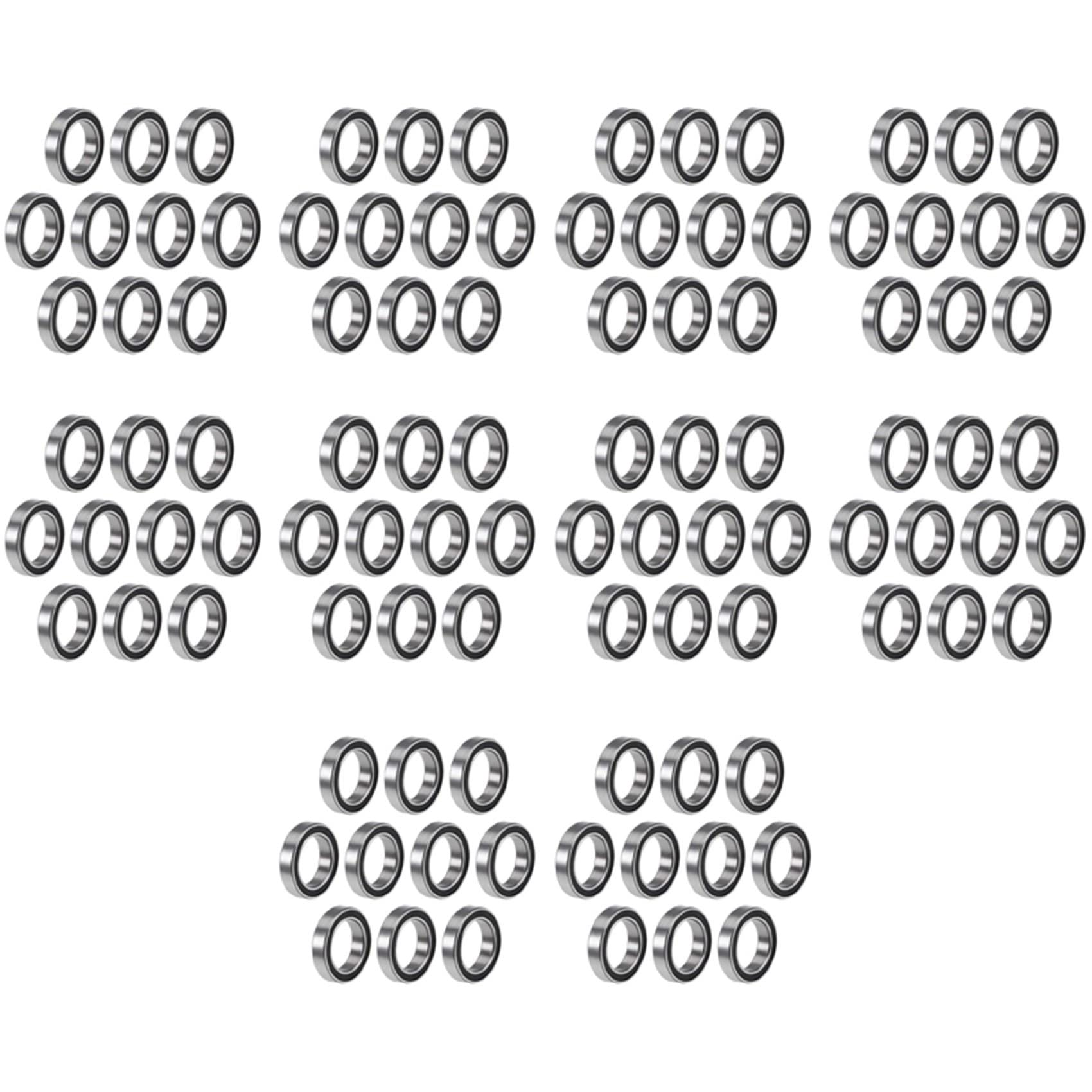 Jnchdghwa Silver 100Pcs 6701-12X18x4 Mm Miniature Double Rubber Sealed Deep Groove Ball Bearings