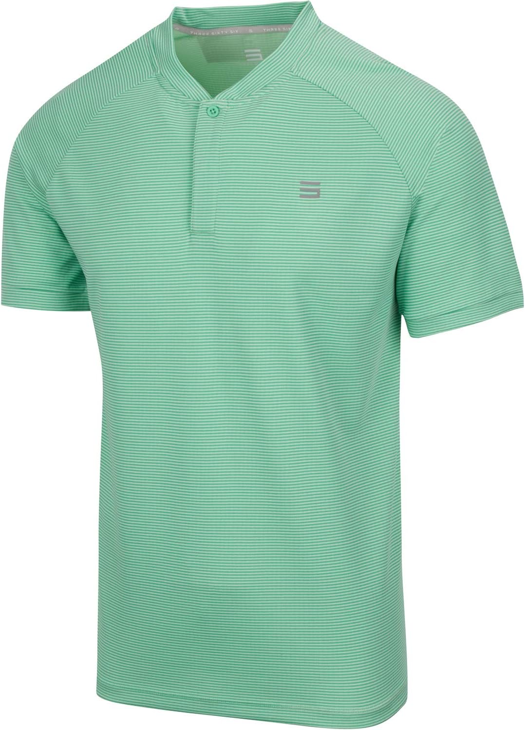 Collarless Golf Shirts for Men - Men’s Casual Dry Fit Short Sleeve Polo, Lightweight and Breathable