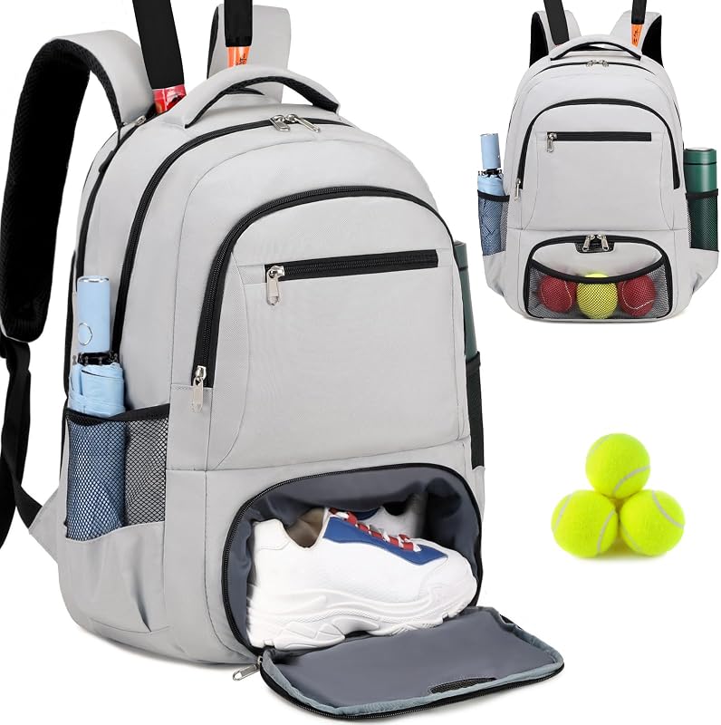 ACESAK Mochila de tenis Bolsa de tenis para mujeres y hombres - Bolsa de tenis con capacidad para 2 raquetas, Badminton Squash, Pickleball Paddles Balls