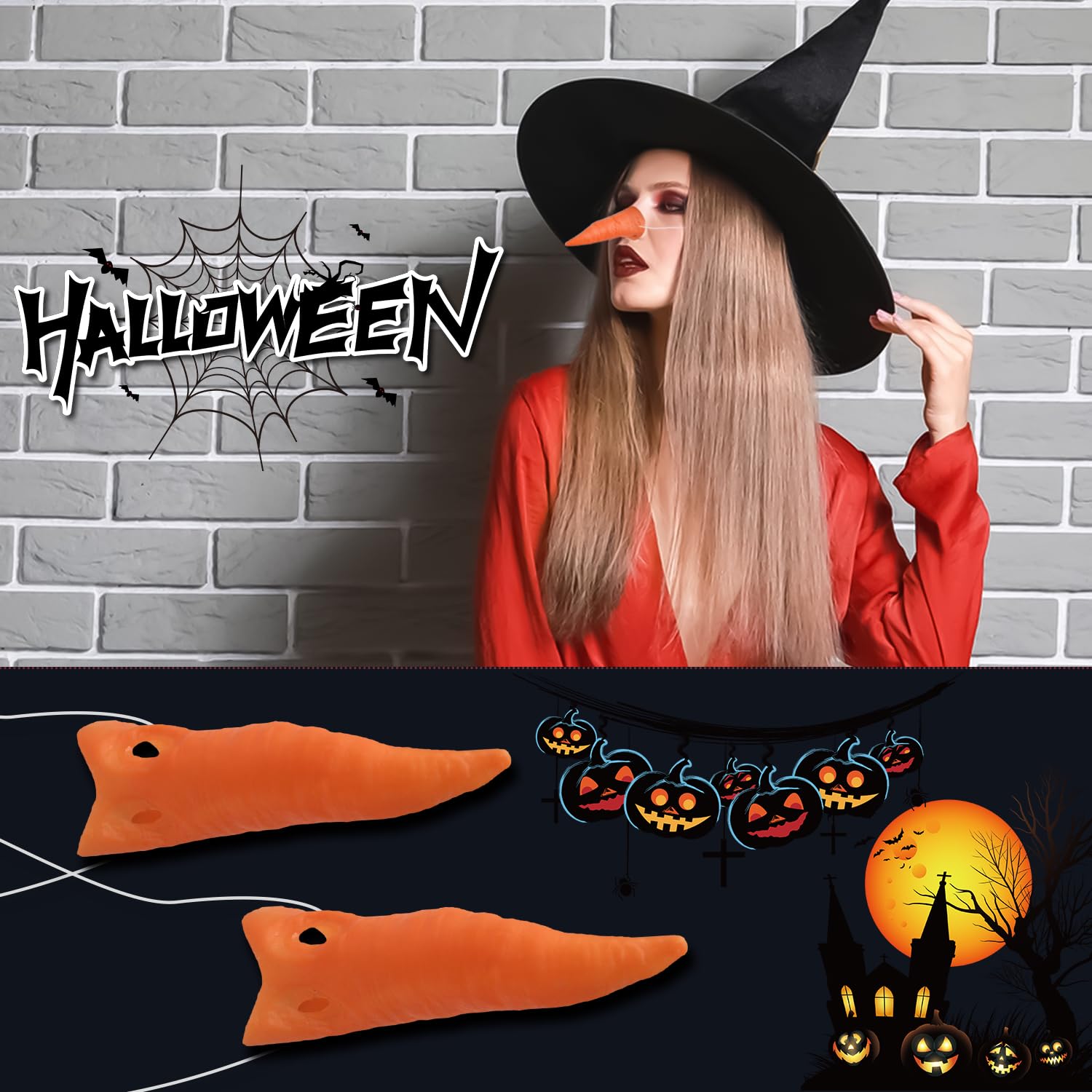 Lezevn Carrot Nose Accessory Christmas Orange Carrot Nose Snowman Nose Disguise Nose for Snowman Christmas Costumes or Scarecrow Costumes (5) - Image 4