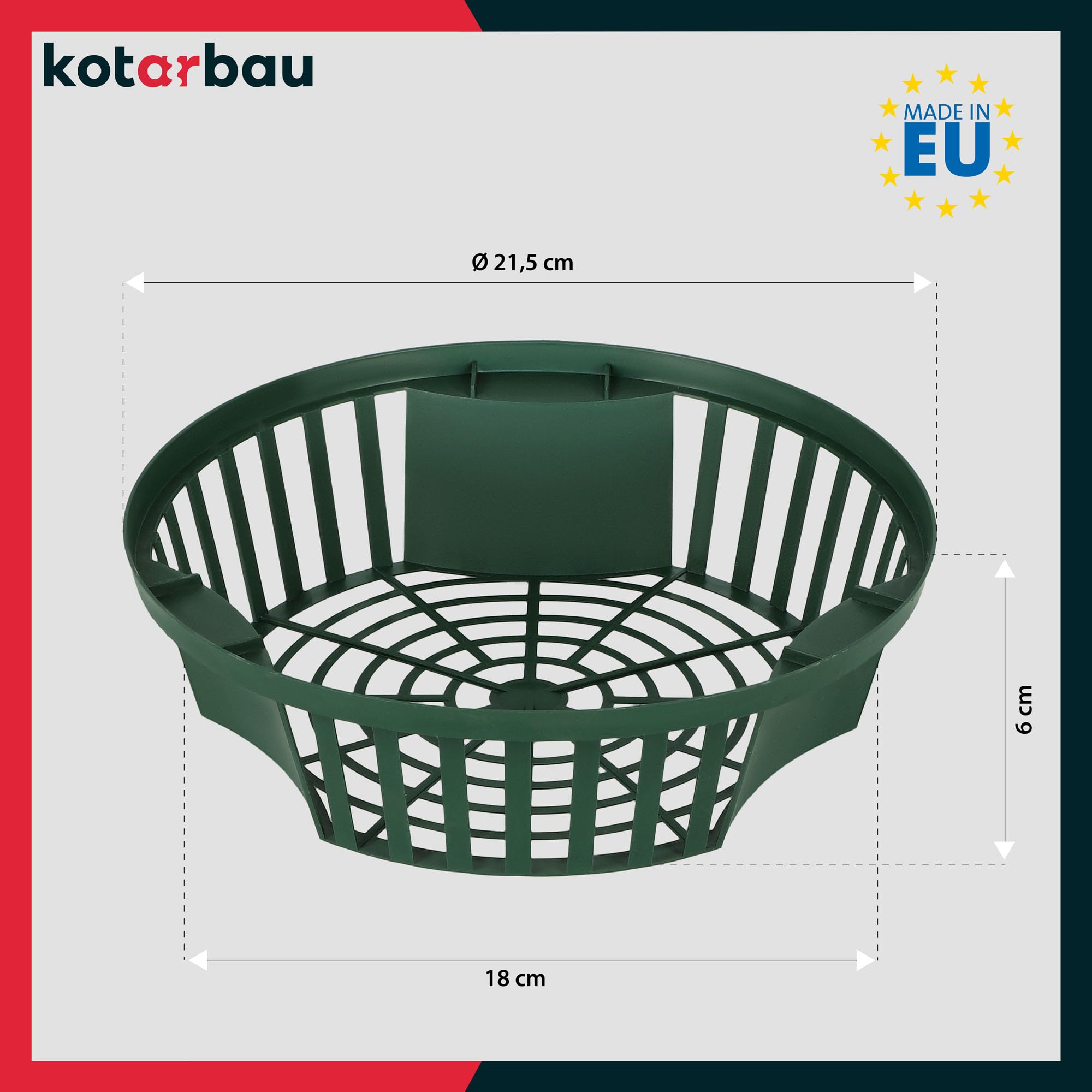 KOTARBAU® Set 10 pièces Panier À Bulbes - ⌀ 215 mm - Vert - Corbeille Plantation Tulipes - Accessoire Plantation Bulbes - Plastique