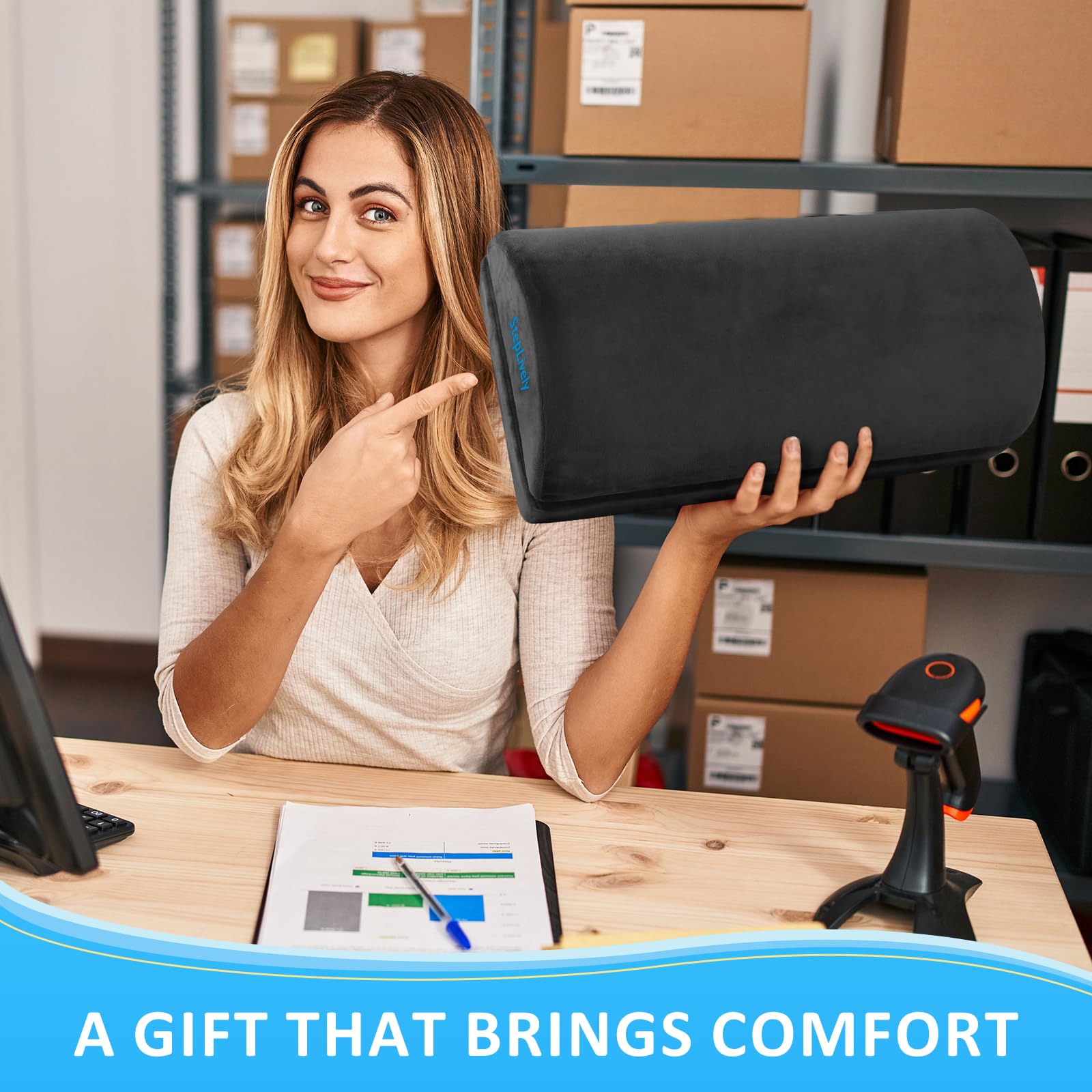 StepLively Reposapiés para debajo del escritorio en el trabajo, color gris (XL)
