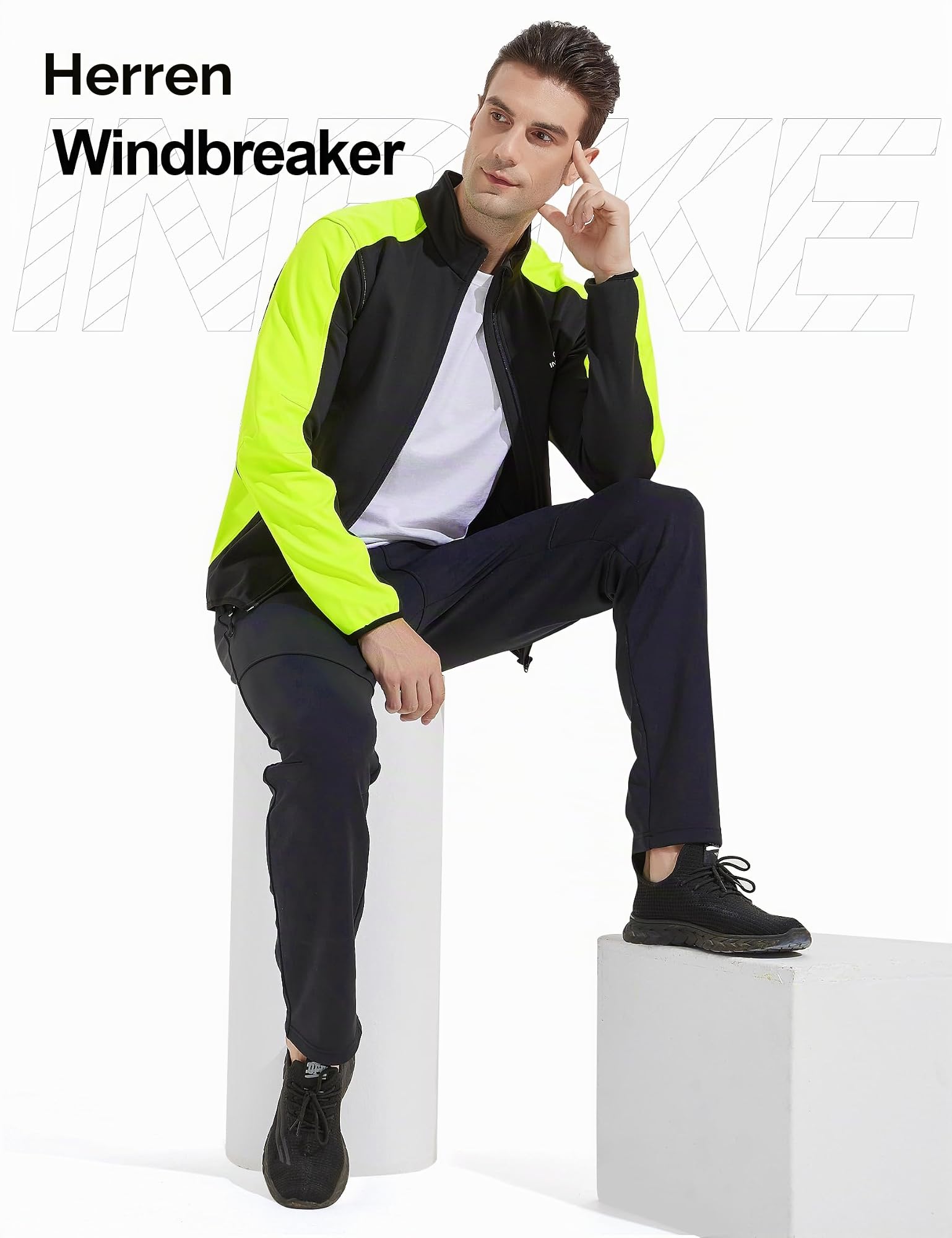 INBIKE Jacke Herren Fahrrad Laufen Winter Winnddichte Warme Softselljacke Jacke/Hose Lange Fahrradhose Fleece