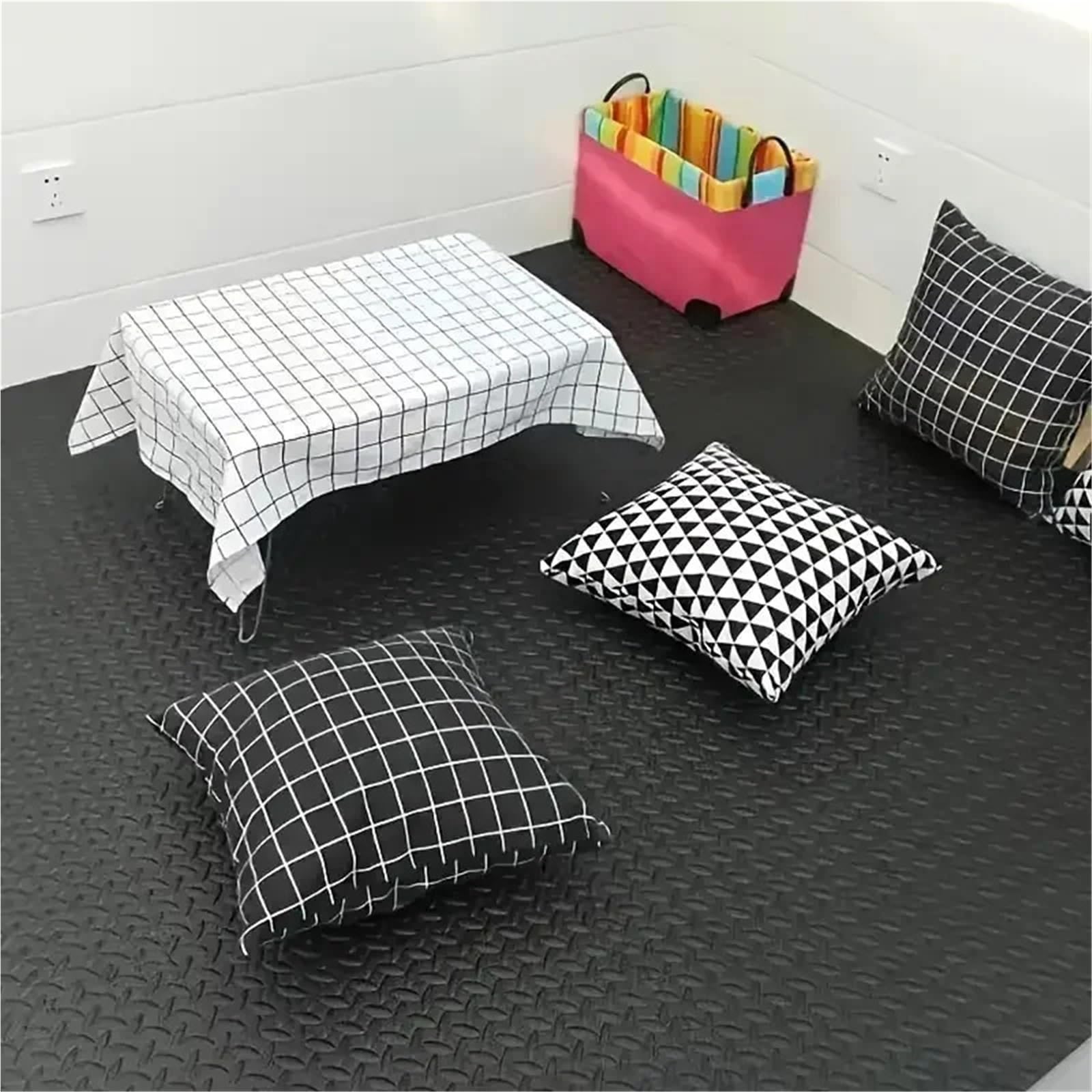 Esterilla Fitness Puzzle Esterilla de Ejercicios de Espuma entrelazada (12 o 24 Unidades), Ideal for Gimnasio en casa y Yoga al Aire Libre.(Black-24pcs)