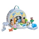 Wooden Animal Playset - Play World at The Zoo, STEM Educational Toy with Zoo Animals & Accessories, Preschool Learning Toy for Ages 2+, Made in Germany