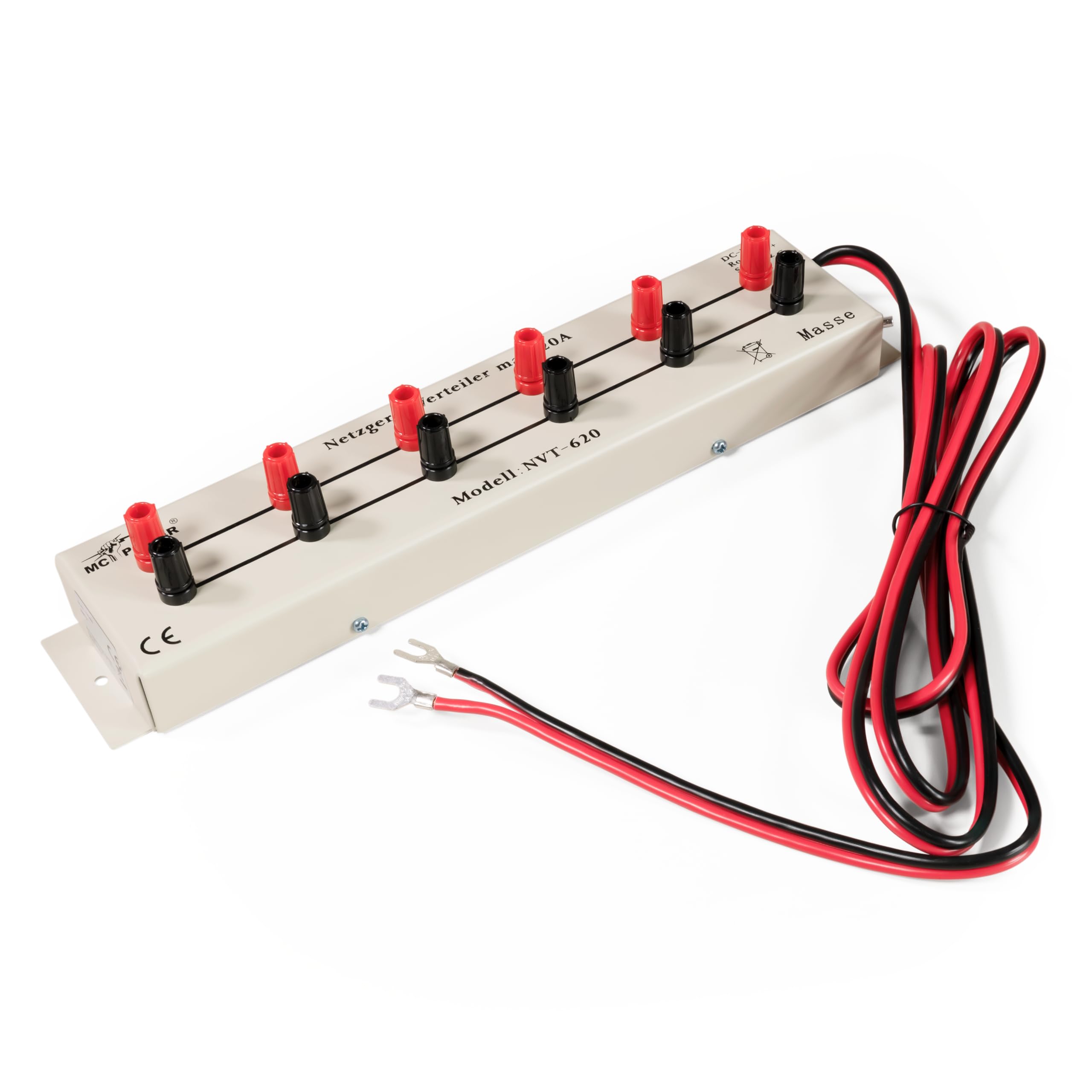 MC Power - Netzgerät-Verteilerleiste | NVT-620 | 1x EIN, 6 Ausgänge, 20 A max., DC