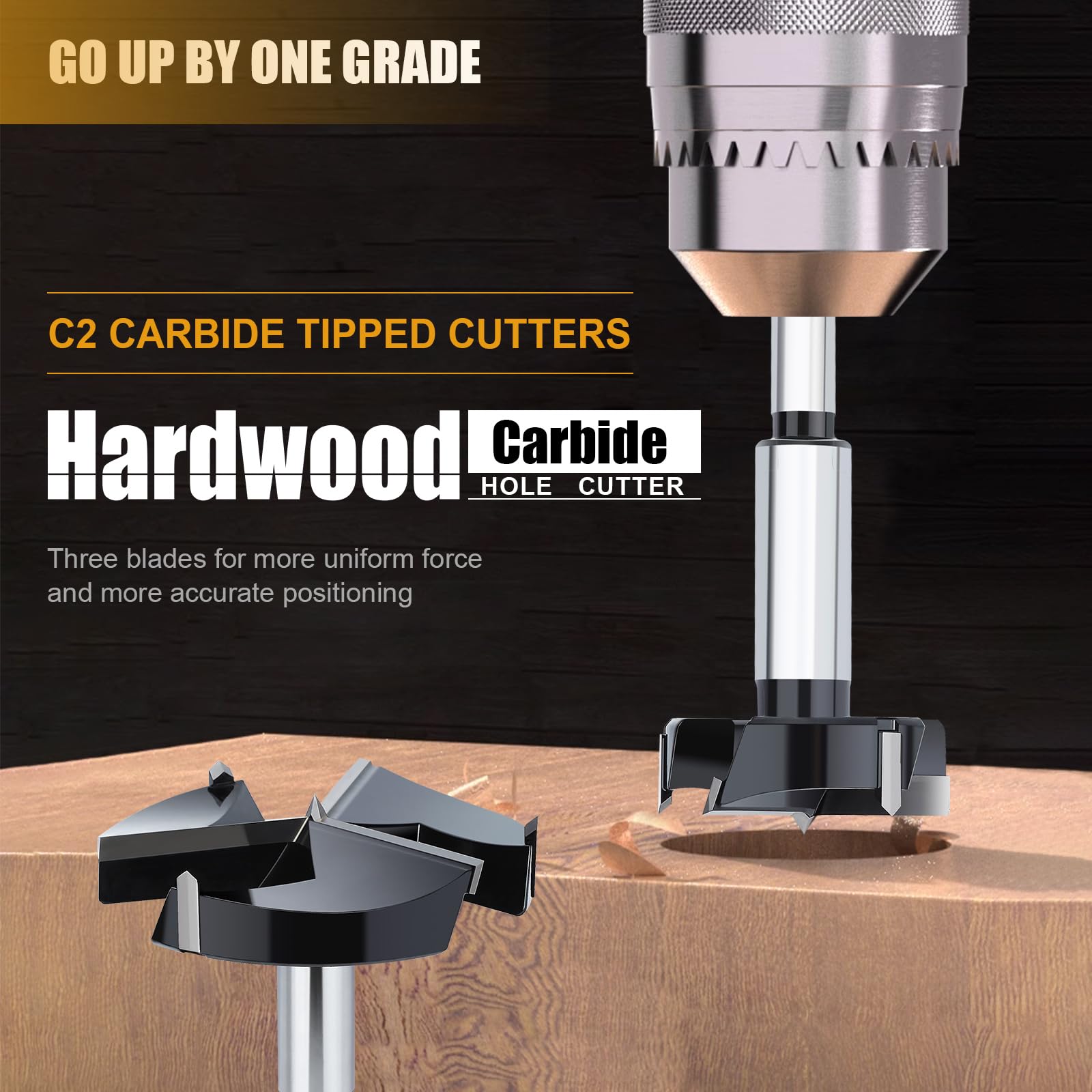 Forstner à Triple Cannelure Avec Pointe En Carbure De