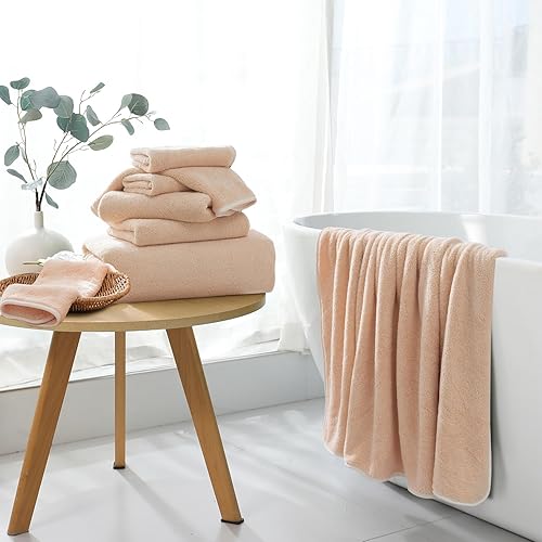 Miniatura 3 de Toalla de baño extra grande de 4 piezas (35 x 70 pulgadas), toalla de baño ultra suave de gran tamaño, juego de toallas de baño para baño, hotel,