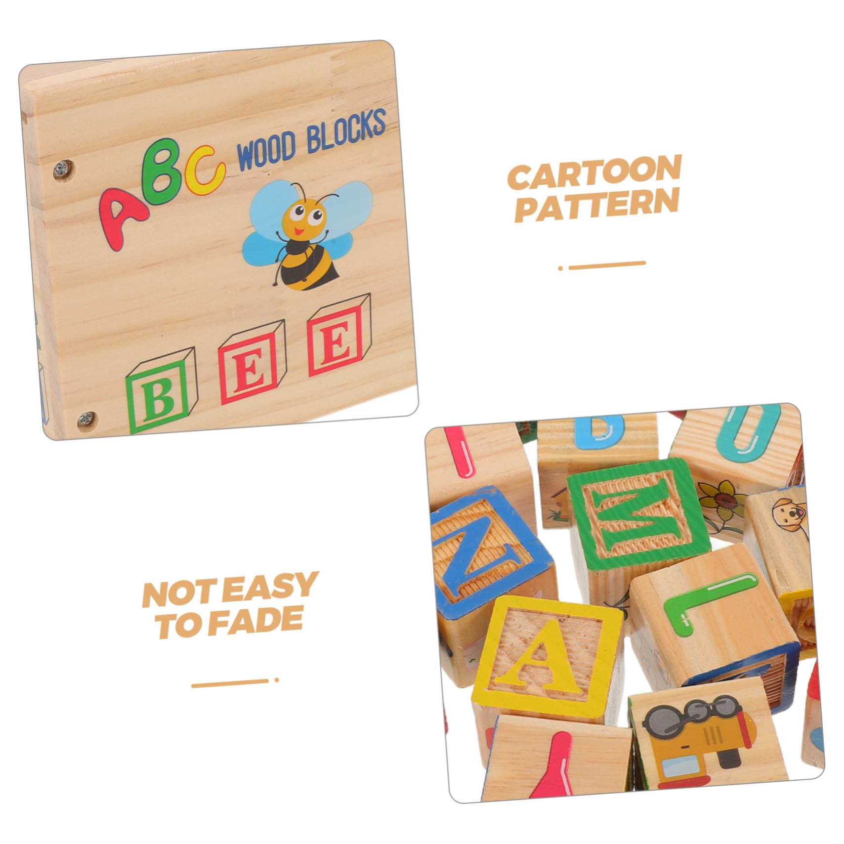 FRCOLOR Bloques de Madera ABC y Números para Niños, 27 Piezas