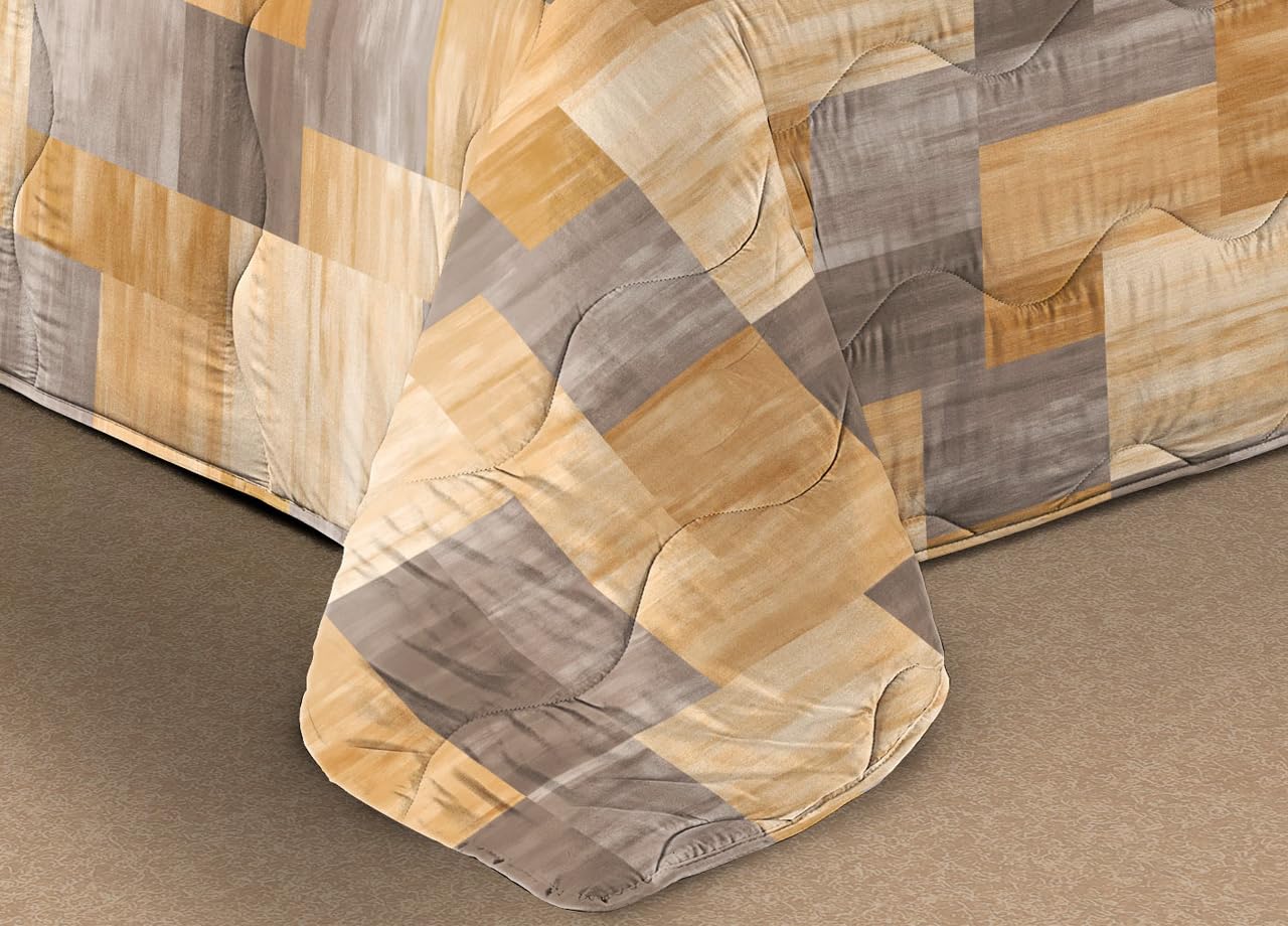 BIANCHERIAWEB Winter-Steppdecke 300 G – Mikrofaser, Cremefarben Mit Roselline-Muster, 260x260 Cm