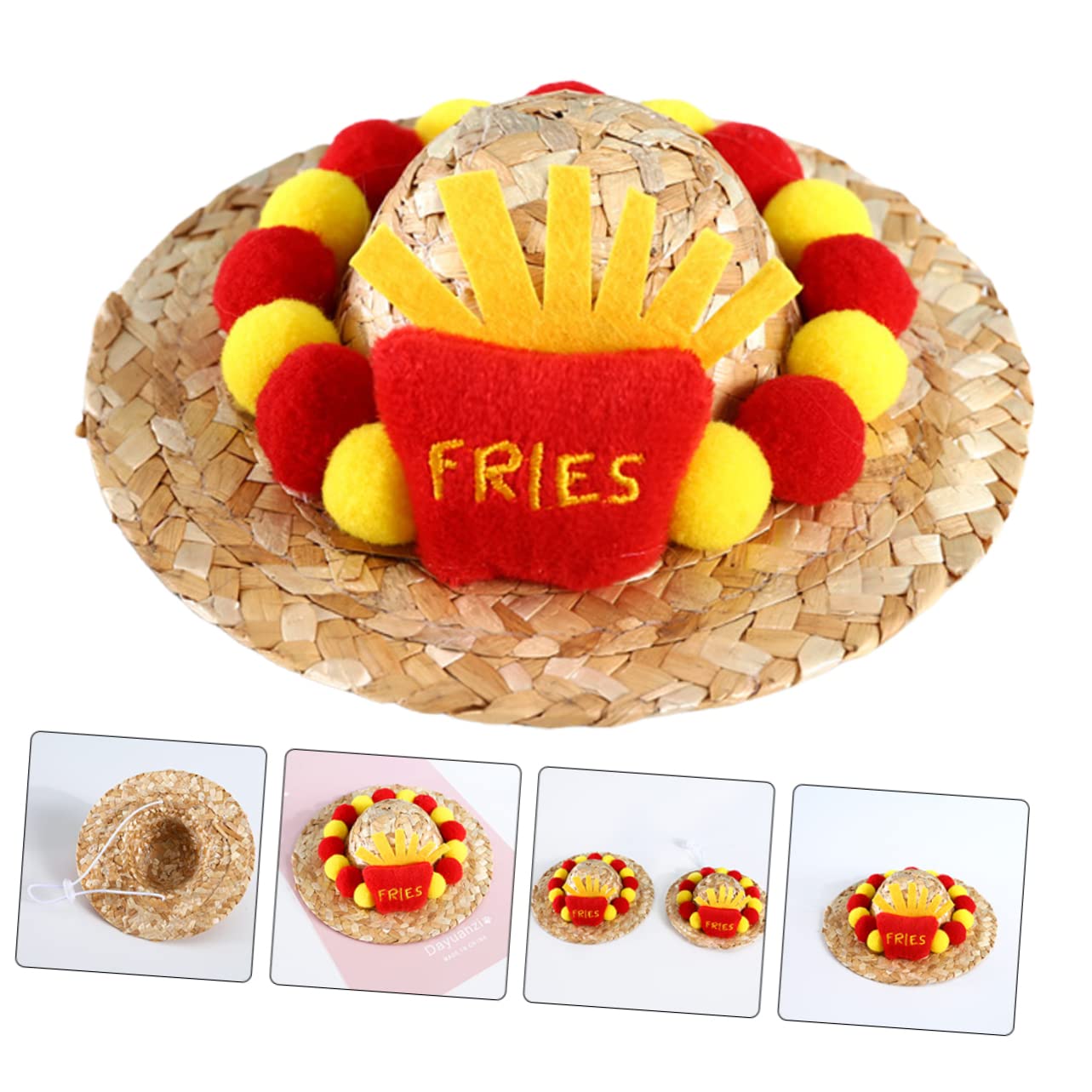 FRCOLOR 4piezas Sombrero Ajustable para Mascotas Gorro De Verano para Perros y Gatos Sombrero De Fiesta Divertido para Disfraces De Animales para Fotos y Eventos