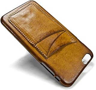 Nicola Meyer – iPhone 6S PLUS 5.5” leather case with 3 credit card slot vertical can choose combinations (color BODY: CAMEL - ACCENT: CAMEL in photo)