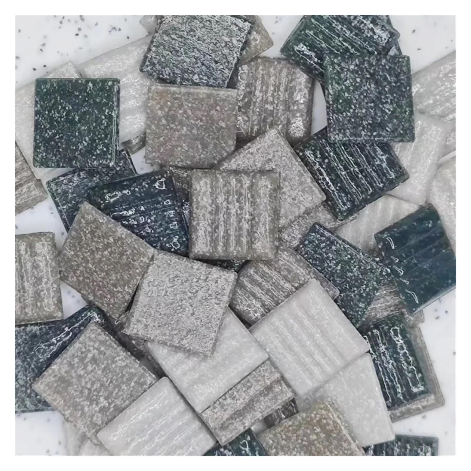 Ydyaenio Color 10 Mosaic Pieces 100G/3.5Oz(Approx.35pcs) Mosaic Quartz Tiles 2Cm/0.78In Square 0.4Cm/0.15In Thickness Diy Craft Materials Mixed Color For Home Garden Decoration Art Projects(Color 10)